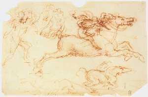 Leonardo Da Vinci - Galloping Rider and other figures