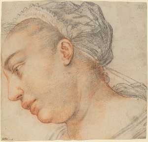 Hendrick Goltzius - Head of a Young Woman