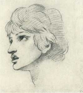 Dante Gabriel Rossetti - Head of a Youth