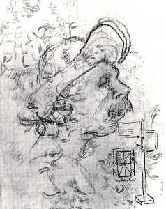 Vincent Van Gogh - Head of a Man with a Hat, a Perspective Frame, and Other Sketches