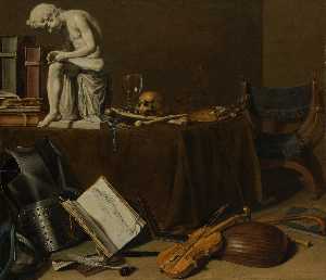 Pieter Claesz Soutman - Vanitas Still Life with the Spinario, Pieter Claesz, 1628