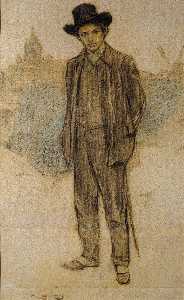 Ramon Casas Carbó - Portrait of Pablo Picasso
