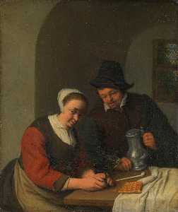 Adriaen Van Ostade - A Confidential Chat, Adriaen van Ostade, 1672