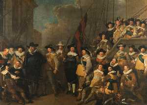Jacob Adriaensz Backer - Officers and other Civic Guardsmen of the V District in Amsterdam under the command of Captain Cornelis de Graeff and Lieutenant Hendrick Lauwrensz, Jacob Adriaensz Backer, 1642