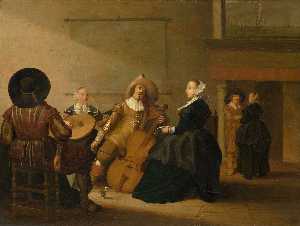 Pieter Symonsz Potter - A Musical Company in an Interior, Pieter Symonsz Potter, 1630