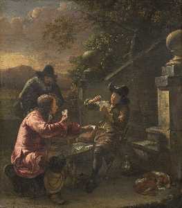 Johannes Natus - The card players, Johannes Natus, 1660