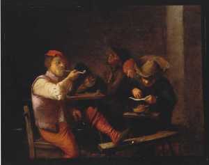 Adriaen Brouwer - Smokers in an Inn