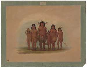George Catlin - A Connibo Indian Family