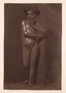 Mariano Fortuny Y Marsal - Thinking naked boy
