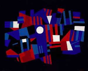 Ad Reinhardt - Red and Blue Composition