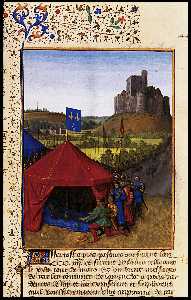 Jean Fouquet - The Death of Bertrand du Geusclin (c.1320-80) at Chateauneuf-de-Randon