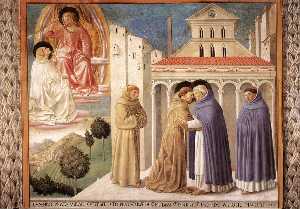 Benozzo Gozzoli - Vision of St. Dominic and Meeting of St. Francis and St. Dominic