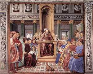 Benozzo Gozzoli - St. Augustine Reading Rhetoric and Philosophy at the School of Rome
