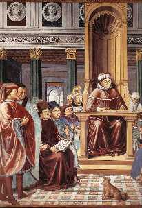 Benozzo Gozzoli - St. Augustine Reading Rhetoric and Philosophy at the School of Rome (detail)