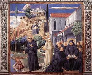 Benozzo Gozzoli - The Parable of the Holy Trinity and the Visit to the Monks of Mount Pisano