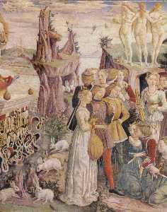 Francesco Del Cossa - April. Fresco in Palazzo Schifanoia (detail) - Triumph of Venus