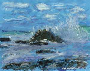 Paul Werner - Seascape at the coast of Normandy near Petit Dalles, France