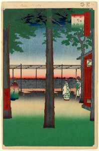  Paintings Reproductions 10. Sunrise at Kanda Myōjin Shrine, 1857 by Ando Hiroshige (1797-1858, Japan) | WahooArt.com