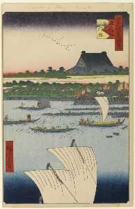 Ando Hiroshige - 78 Teppōzu and Tsukiji Monzeki Temple