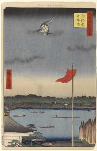 Ando Hiroshige - 62 (55) Komakata Hall and Azuma Bridge