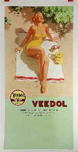 Haddon Sundblom - Veedol Pin-Up Advertisement