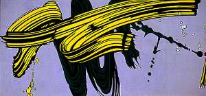 Roy Lichtenstein - Yellow and green brushstrokes