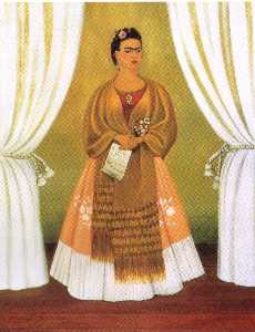 Frida Kahlo - Self-Portrait Dedicated to Leon Trotsky (Between the Curtains)