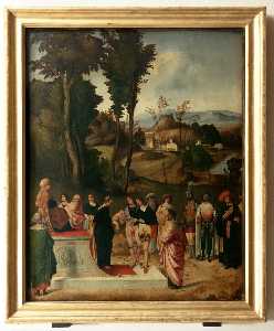 Sandro Botticelli - Moses undergoing Trial by Fire