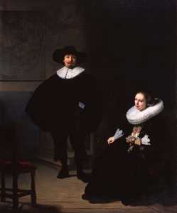 Rembrandt Van Rijn - A Lady and Gentleman in Black