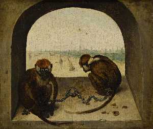 Pieter Bruegel The Elder - Two Chained Monkeys