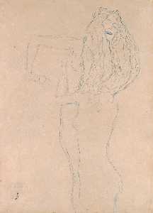 Gustave Klimt - Two Naked Women Embracing (Ver Sacrum)