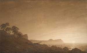 Caspar David Friedrich - View of Arkona with Rising Moon, c. 1805-1806