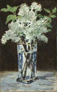 Edouard Manet - White Lilacs in a Crystal Vase (Lilas blancs dans un vase de cristal)