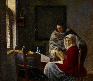 Johannes Vermeer - Girl Interrupted at Her Music