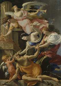 Simon Vouet - Time Vanquished by Love, Hope and Fame, 1640-1645