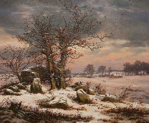 Johan Christian Claussen Dahl - Winter Landscape near Vordingborg, Denmark