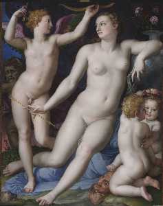 Agnolo Bronzino - Venus, Cupid and Jealousy
