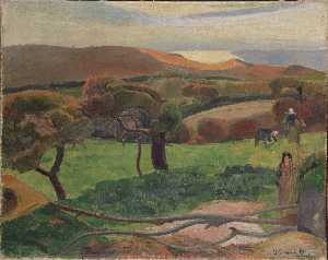 Paul Gauguin - Title in Swedish: Landskap från Bretagne