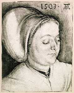 Albrecht Durer - Bust of a woman, presumably of Agnes Dürer