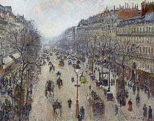Camille Pissarro - Boulevard Montmartre, morning, cloudy weather