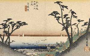 Utagawa Hiroshige - Shirasuga, Shiomi-zaka zu (View of Shima Slope)