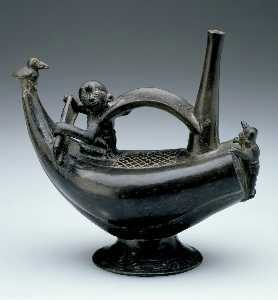 Danish Unknown Goldsmith - Spouted Vessel Modeled as a Balsa-Reed Boat