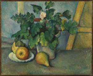 Paul Cezanne - Pot of Flowers and Fruit