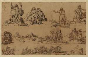 Jean-Louis André Théodore Géricault - Sheet of Figure Studies
