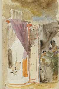 Eugène Delacroix - Folio 57, Two women in a house
