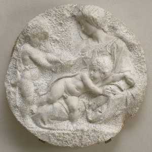 Michelangelo Buonarroti - The Virgin and Child with the Infant St John; Taddei Tondo
