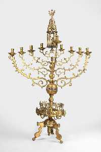 Danish Unknown Goldsmith - Synagogue Hanukkah lamp