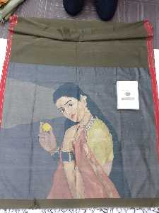 Gaurang Kumar Shah - Lady With A Fruit: Textile