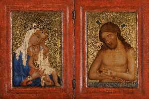 Master Theodoric - Diptych: Mary with the Child and Christ as the Man of Sorrows