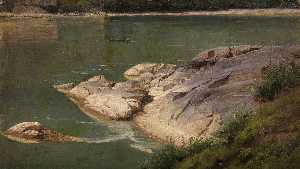 Johann Wilhelm Schirmer - Rocks in a River